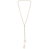 Колье (керамика бежевый, г/п: золото, длина 92 см, d 16, 22 мм) Испания 01905046 Maximilianas