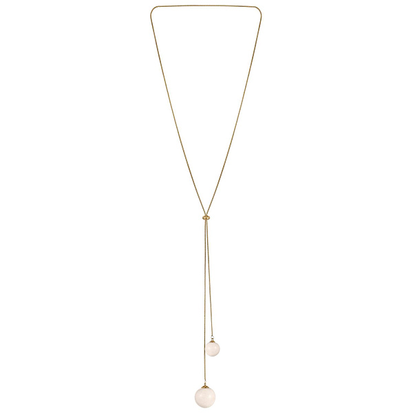 Колье (керамика бежевый, г/п: золото, длина 92 см, d 16, 22 мм) Испания 01905046 Maximilianas