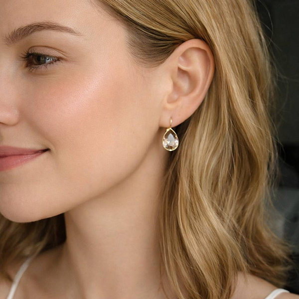 Серьги Patrice, г/п: золото, 5540-1117-7325 Чехия Anabel Crystal