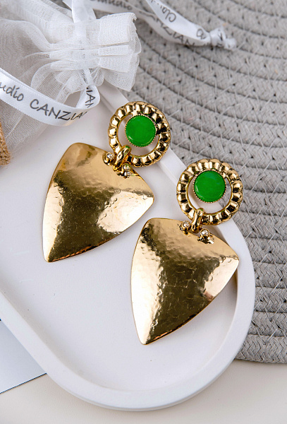 Серьги (агат, 7,7х4 см, 23 гр., г/п: золото) Италия Claudio Canzian 002 02 722