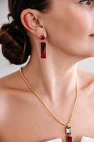 Серьги (кристаллы красные, 4,4х1см, 13 гр.) Италия Claudio Canzian 002 02 713