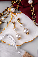 Серьги (майорка, кристалл прозрачный, 6.9х1.9 см, 20 гр.) Италия Claudio Canzian 002 02 898