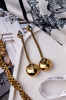 Серьги (кристалл графит, медовый, 7.4х2 см, 10гр) Италия Claudio Canzian 002 02 895