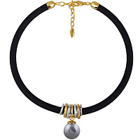 Колье  (Майорка 18 мм , серо-голубая, г/п: золото, родий) Uvelina MK10 0036-7c2