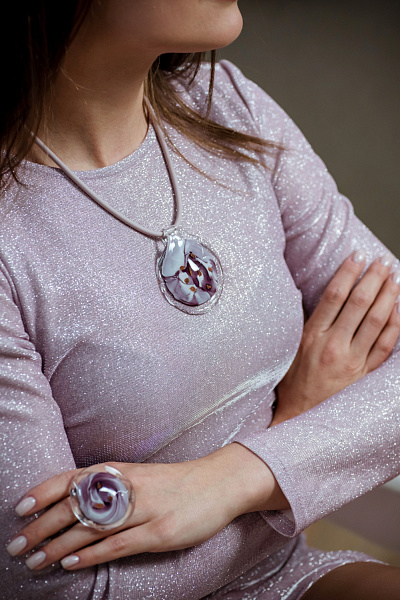 Кулон Tartaruga (розовый, белый/розовый) Италия ENZO BENZO 