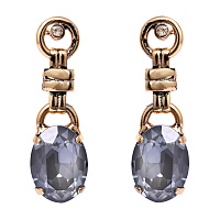 Серьги (кристалл серый с голубым блеском, 4.1х1,3 см, 13 гр.) Италия Claudio Canzian 002 02 313