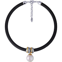 Колье (Майорка 18 мм, белая, г/п: родий, золото) Uvelina MG05 4001R-01N 