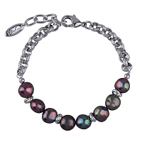 Браслет (жемчуг бензиновый 18-21 см, 8 мм, г/п: родий) BS05 0705R-34B Uvelina