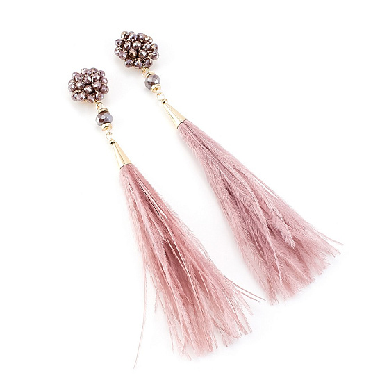 картинка Серьги (Кристаллы Preciosa,перья ) 20109980 Италия Beatrice ювелирный  магазин Калина являющийся официальным дистрибьютором в России 