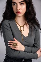 Кольцо Цепи (кристалл прозрачные, 3.9х3.5 см. регулируется) Италия  Claudio Canzian 002 01 594