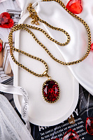 Колье (чешское стекло красный, 76х6 см, 3.5х2.6 см) Италия Claudio Canzian 002 05 853