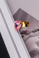 Кольцо Капля мал.(кристалл розовый,1,8х1,4 см,высота 0,8 ) Италия  Claudio Canzian 002 01 185