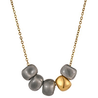 Колье (керамика серый, г/п: золото, длина 48 см, 4х0.9 см) Испания 01905022 Maximilianas