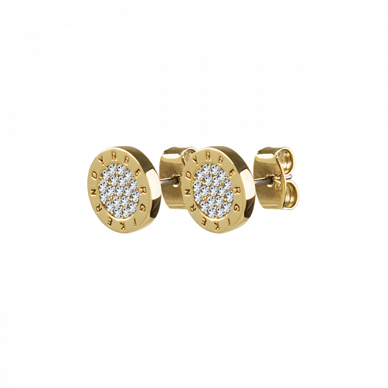 картинка Серьги ALECIA (кристалл прозрачный, г/п: золото, 1х1 см) Дания DYRBERG/KERN 350893 ювелирный  магазин Калина являющийся официальным дистрибьютором в России 