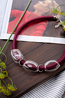 Колье Aria прозрачная/бордовая ювелир.сетка Италия ENZO BENZO