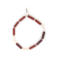 Браслет Cheyenne (яшма, жемчуг, до 18 см, на резинке) 13-44341 Франция Nature Bijjoux