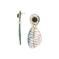 Серьги Giverny (галиотис, аметист, г/п: золото) Франция Nature Bijjoux NB24 2-12-79700 