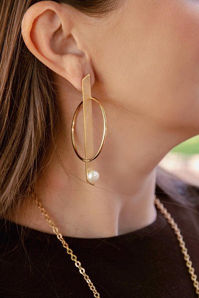 Серьги Talent (с жемчугом, г/п: золото) Греция Katerina Vassou KV25.1-403284G