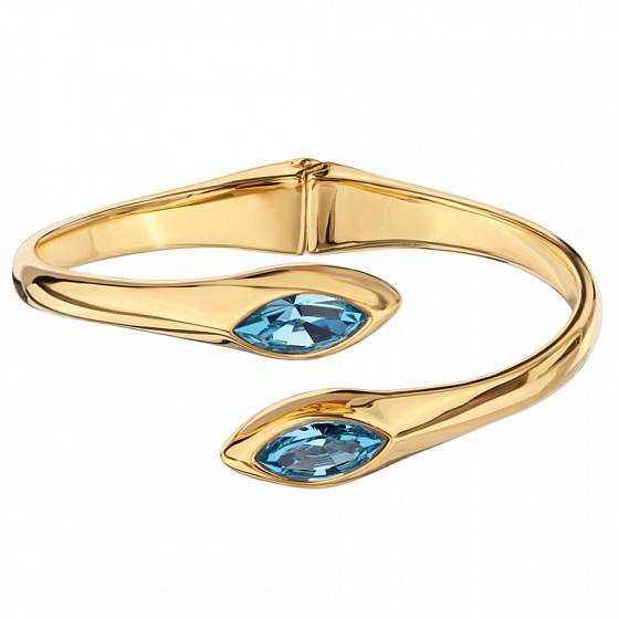 картинка Браслет Эдем (кристаллы аквамарин, г/п: золото) Uvelina SW00 0110G-202B ювелирный  магазин Калина являющийся официальным дистрибьютором в России 