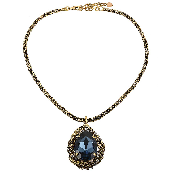 Колье Франческа (Кристалл цвета сапфир, 47 см, 4,2Х3,2 см) Италия Claudio Canzian  002 05 528