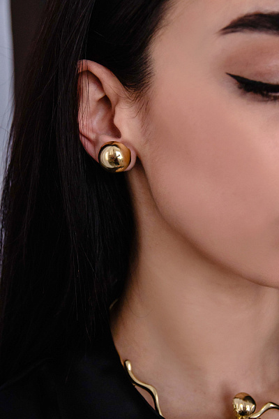 Серьги Пупс ( г/п: золото, 1,8см,  4.5х3 см..3 гр. и 12 гр.) Греция Kalliope 022 02 087