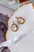 Серьги (Кристалл медовый, 3х1,9 см, 12 гр.) Италия Claudio Canzian 002 02 822