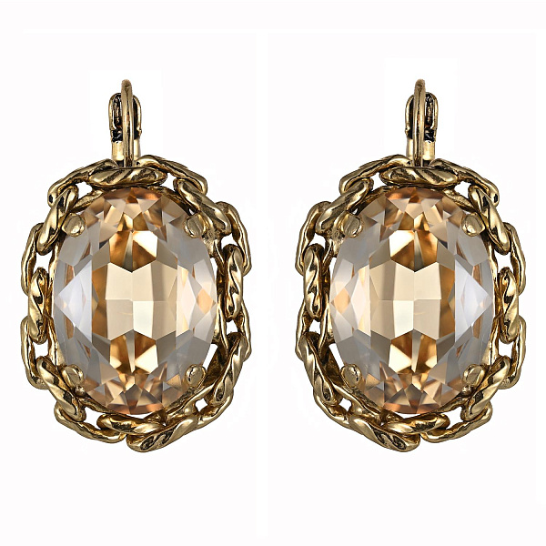 Серьги (Кристалл медовый, 3х1,9 см, 12 гр.) Италия Claudio Canzian 002 02 822