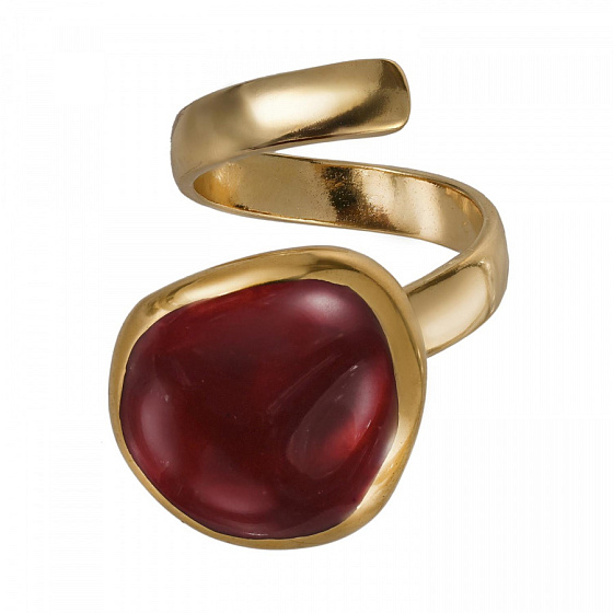 картинка Кольцо (керамика бордо, г/п: золото, размер регул. D 1.8 см) Испания 01901004 Maximilianas  ювелирный  магазин Калина являющийся официальным дистрибьютором в России 