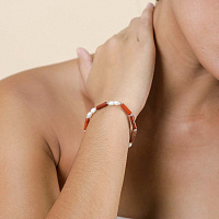 Браслет Cheyenne (яшма, жемчуг, до 18 см, на резинке) 13-44341 Франция Nature Bijjoux