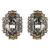 Серьги (кристалл графит 2,6х1,8 см, 11 гр.) Италия Claudio Canzian  002 02 808