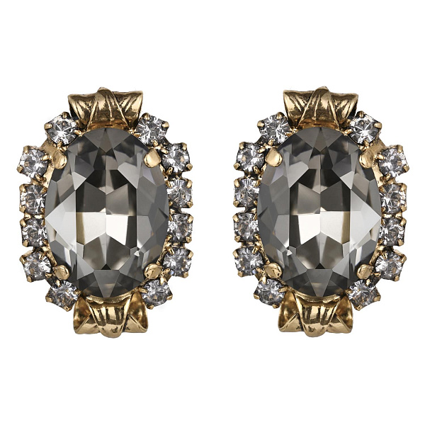 Серьги (кристалл графит 2,6х1,8 см, 11 гр.) Италия Claudio Canzian  002 02 808