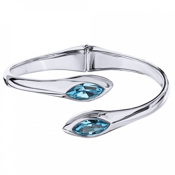 картинка Браслет Эдем (кристаллы аквамарин, г/п: родий) Uvelina SW00 0110R-202B ювелирный  магазин Калина являющийся официальным дистрибьютором в России 