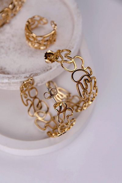 Серьги TOSCANE (12,55 гр, 4 см, г/п: золото) 12-30862 Франция Ori-Tao