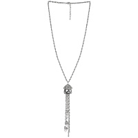 Колье (Кристалл графитовый, прозрачный, цепь 85см, кулон 20Х2,7) Италия Claudio Canzian 002 05 602