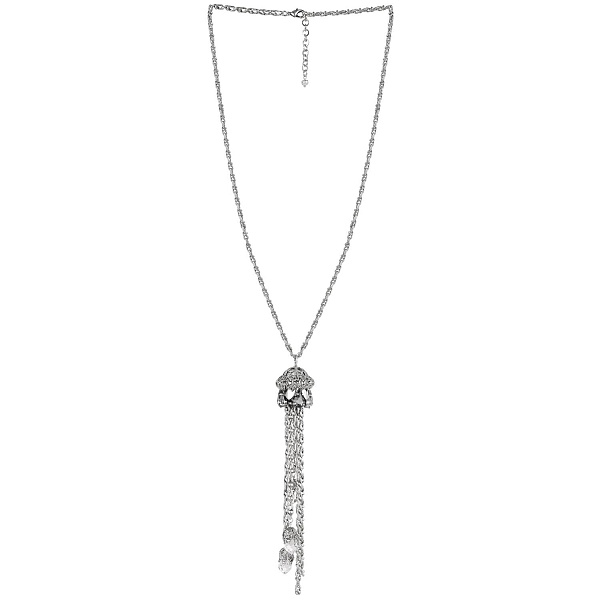 Колье (Кристалл графитовый, прозрачный, цепь 85см, кулон 20Х2,7) Италия Claudio Canzian 002 05 602