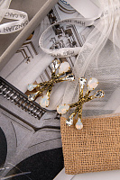 Серьги Хромосомы (кристалл белый опал, прозрачный, 6,2х3 см, 28гр) Италия Claudio Canzian 002 02 133