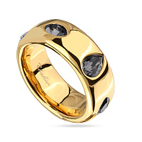 Кольцо Эйва (кристаллы темно-серые, г/п: золото, р.17) Uvelina SW00 0087G-014R-7