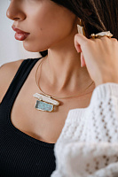 Колье (аквамарин,ювелирная смола, г/п: золото) Греция Kalliope 022 05 030