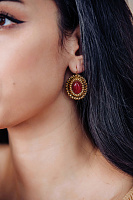 Серьги (сердолик, г/п: золото) Италия Claudio Canzian 002 02 768