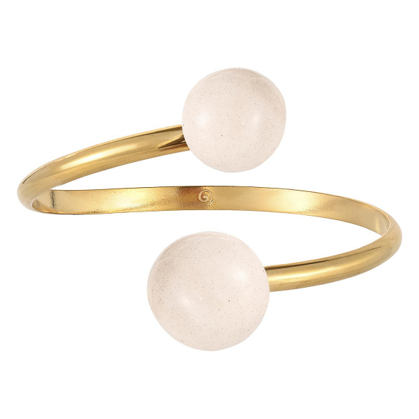 Браслет (керамика бежевый, г/п: золото, d 14, 17 мм) Испания 01904016 Maximilianas