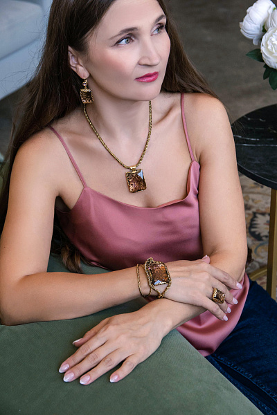 Браслет (кристалл цвета аметист,39.5х3.7 см) Италия Claudio Canzian 002 04 440