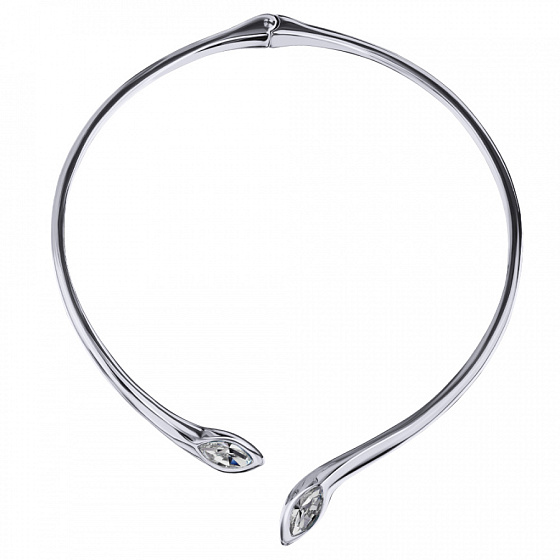 картинка Колье Эдем (кристаллы белые, г/п: родий) Uvelina SW00 0110R-001N ювелирный  магазин Калина являющийся официальным дистрибьютором в России 