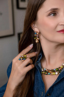 Серьги (кристаллы разноцветные, 4,4х2,1 см, 14 гр.) Италия Claudio Canzian 002 02 826