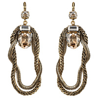 Серьги Жгуты (кристалл медовый, 9х2,7 см, 32 гр.) Италия Claudio Canzian 002 02 021