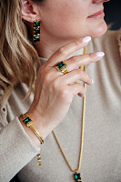 Кольцо (кристалл зеленый) Италия  Claudio Canzian 002 01 454