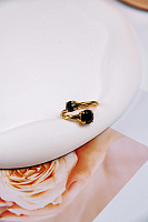 Кольцо Поцелуйчик (кристалл черный) Италия Claudio Canzian 002 01 193