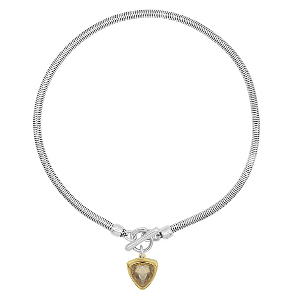 Колье Ciclon 250802 (кристалл медовый, г/п:серебро, золото, 45 см, 1.7х1.7 см) Испания Amarre 