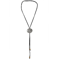 Колье (керамика серый, текстиль, длина 120 см, 4.5х3.7 см) Испания  01905043 Maximilianas