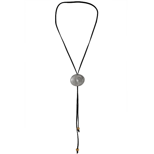 Колье (керамика серый, текстиль, длина 120 см, 4.5х3.7 см) Испания  01905043 Maximilianas
