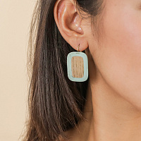 Серьги Mississippi (древесная зола,4 см, г/п: золото) 12-79967 Франция Nature Bijjoux